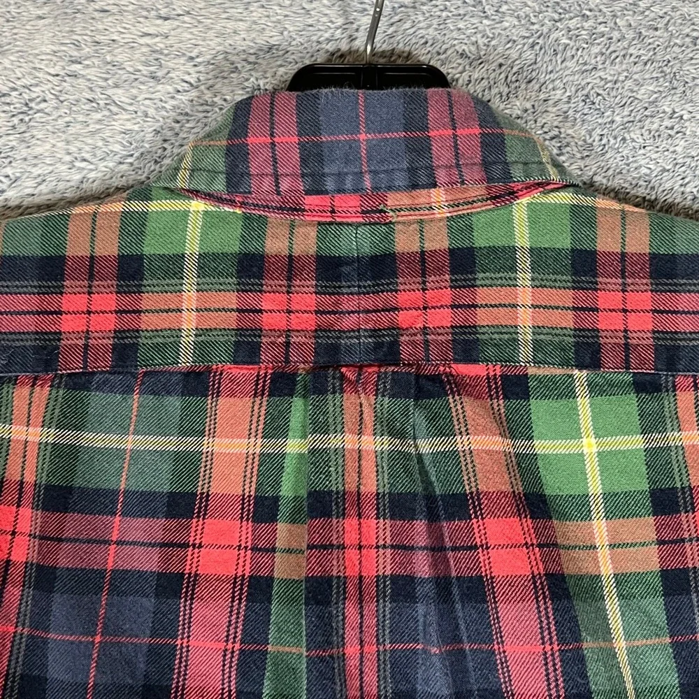 Ralph Lauren Mens Classic Fit Plaid Button‎ Down Shirt Red Green Blue Medium